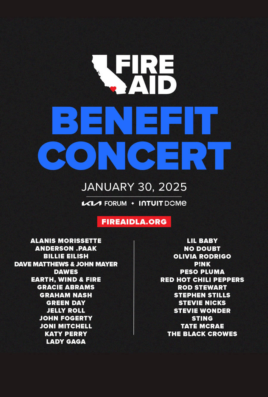 FireAid Benefit Concert (2025) Showtimes | Fandango