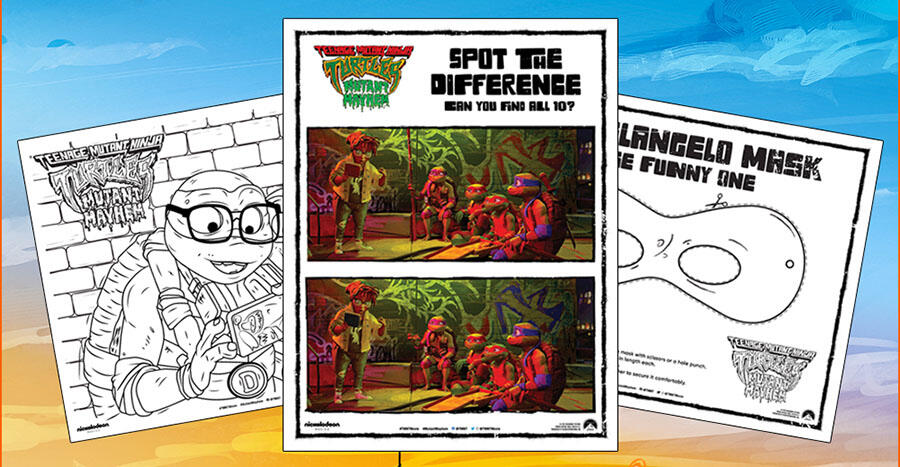 'Teenage Mutant Ninja Turtles: Mutant Mayhem' Activity Sheets