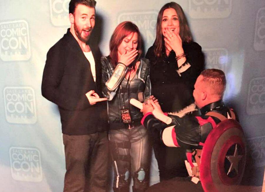 Chris Evans and Hayley Atwell Star in One Fan's Awesome Marriage Proposal