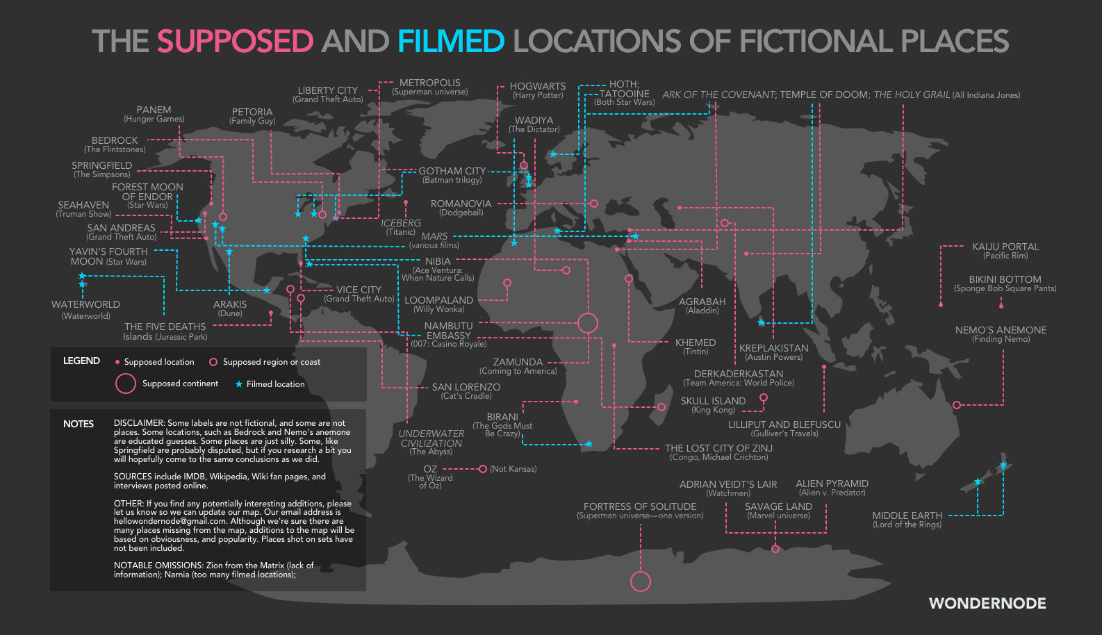 From Hogwarts to Gotham, Here's a Map of Your Favorite Movie Locations