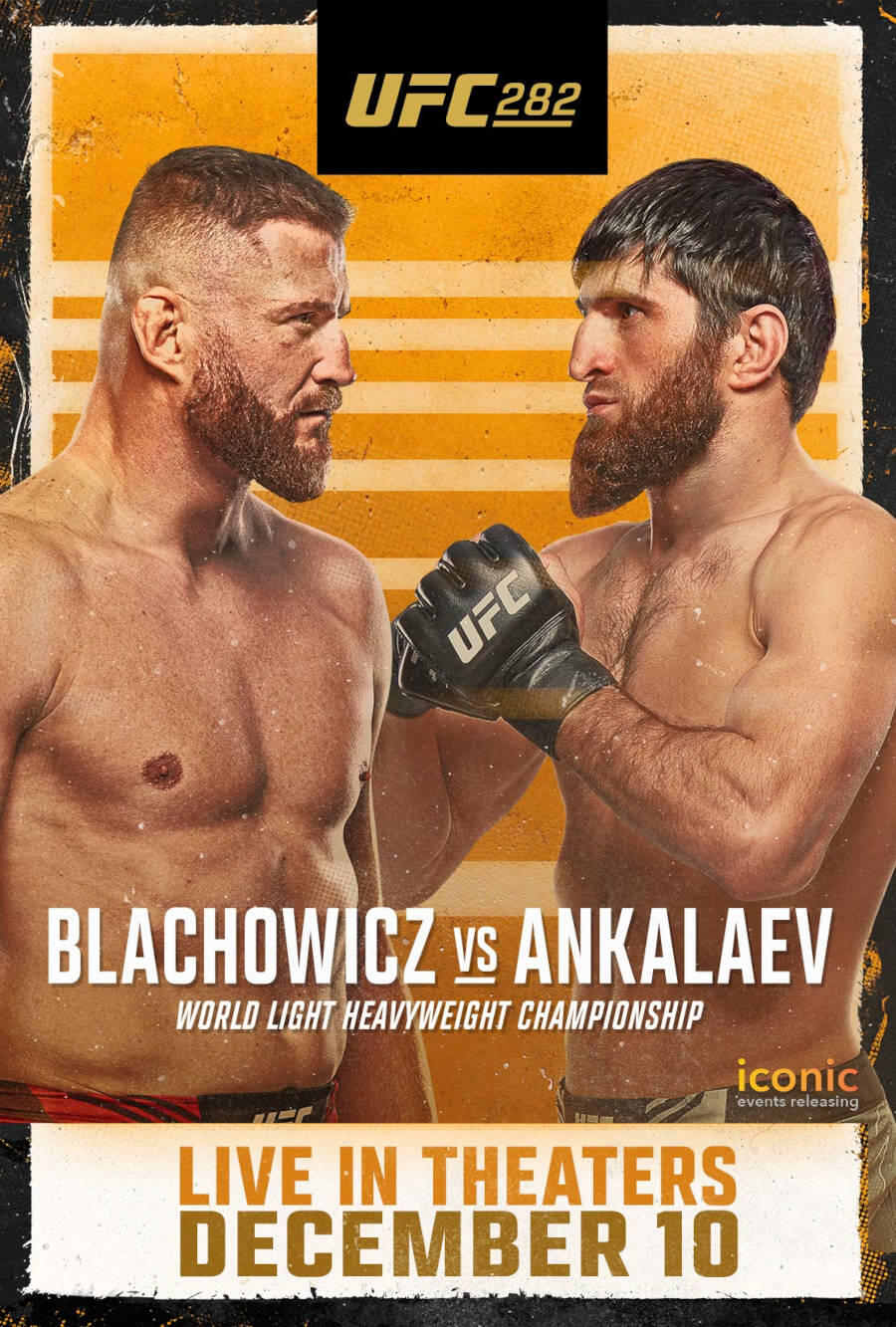 Affiche Signée UFC 282 - Blachowicz Vs Ankalaev - Encadrée Noir - Très Bon état - Collector