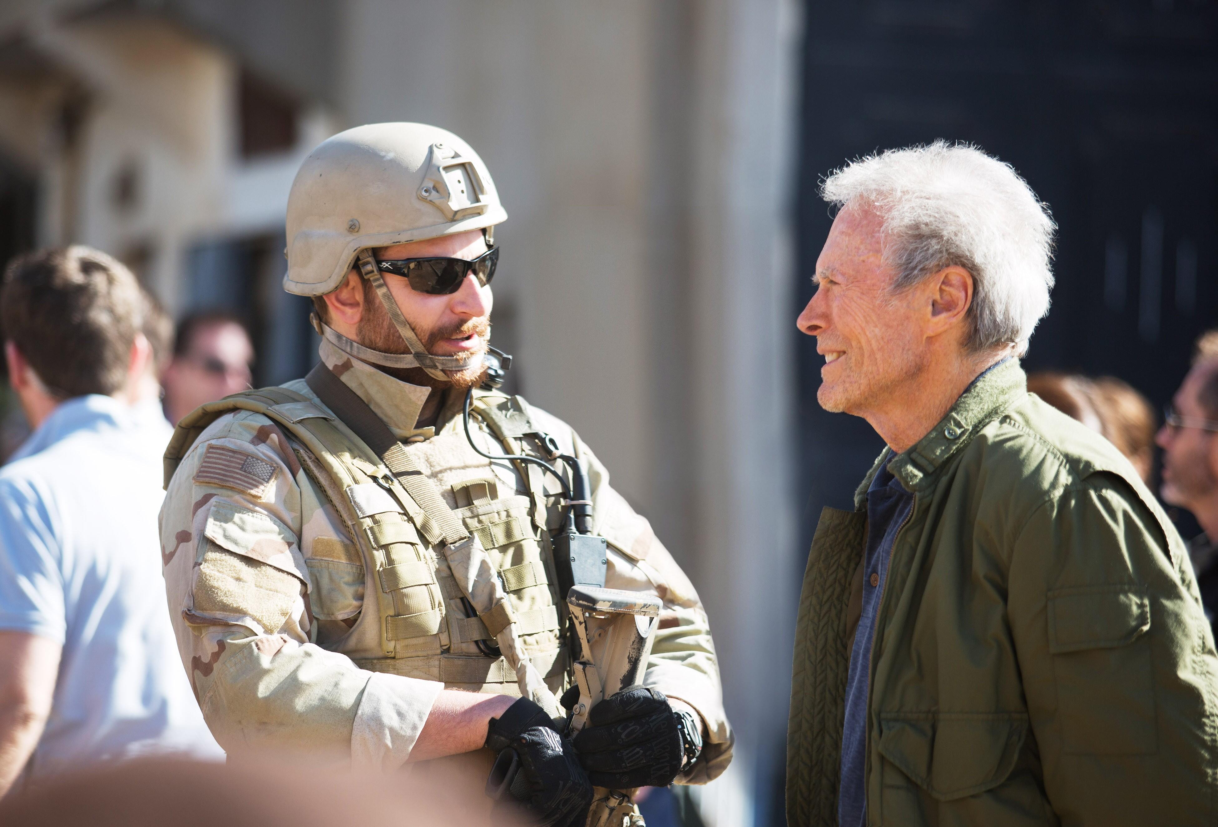 A promotional image featuring the cast of American Sniper, symbolizing unity and strength