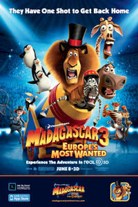 Madagascar 3: Europe's Most Wanted 3D Movie Poster