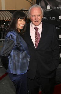 "Fracture" star Anthony Hopkins and his guest at the L.A. premiere.
