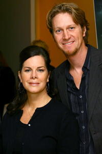 Marcia Gay Harden and Thaddaeus Scheel at the New York premiere of  "Letters From Iwo Jima" 