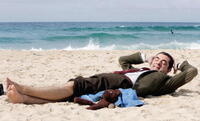 Actor Rowan Atkinson at Bondi Beach in Australia to promote "Mr. Bean's Holiday."