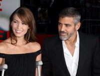 Sarah Larson and George Clooney at the N.Y. premiere of "Michael Clayton."