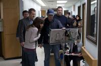 Mel Gibson, Bojana Novakovic, director Martin Campbell and producer Graham King on the set of "Edge of Darkness."