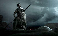 Leonidas (Gerard Butler) climbs to the Ephor's Temple in "300."