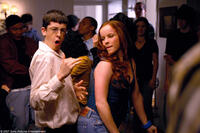 Fogell (Christopher Mintz-Plasse) dances with the sexiest girl in school, Nicola (Aviva) in "Superbad."