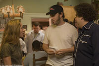 Producer Shauna Robertson, screenwriter/executive producer Evan Goldberg and Jonah Hill on the set of "Superbad."