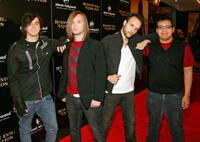 The rock band Searchlight, Kevin Abdon, Adam Michaels, Matt Hopkins and Ricky Torres, at the Las Vegas premiere of "Resident Evil: Extinction."