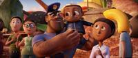 Earl Deveraux voiced by Mr. T and Cal Deveraux voiced by Bobb'e J Thompson in "Cloudy With A Chance Of Meatballs."