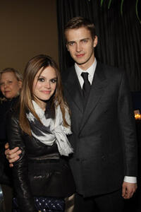 Actors Rachel Bilson and Hayden Christensen at the after party of the N.Y. premiere of "Jumper."