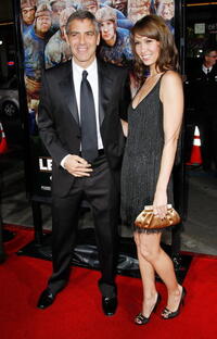 Actor/director George Clooney and model Sarah Larson at the Hollywood premiere of "Leatherheads."