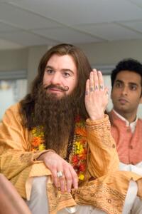 Mike Myers as Guru Pitka and Manu Narayan as Rajneesh in "The Love Guru."