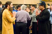 Mike Myers as Guru Pitka and Deepak Chopra in "The Love Guru."