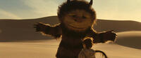 Carol (voiced by James Gandolfini) with Max Records as Max in "Where the Wild Things Are."