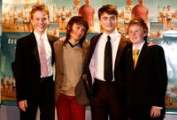 "December Boys" stars Christian Byers, Lee Cormie, Daniel Radcliffe and James Fraser at the L.A. premiere.