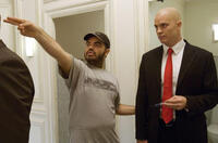Director Xavier Gens and Timothy Olyphant on the set of "Hitman."