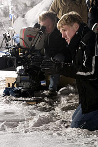 Director Robert Redford on the set of "Lions for Lambs."