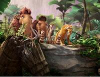 Ellie, Crash, Manny, Buck, Eddie and Diego in "Ice Age: Dawn of the Dinosaurs."