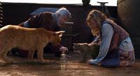 Tom Courtenay, Freddie Highmore as the voice of Pantalaimon and Dakota Blue Richards in "The Golden Compass."