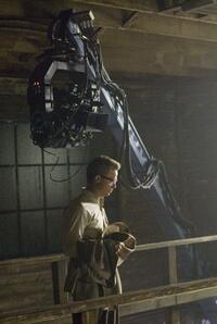 Brad Pitt on the set of "The Curious Case of Benjamin Button."