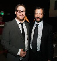 Seth Rogen and Producer Judd Apatow at the after party of the California premiere of "Pineapple Express."