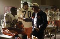 Rob Brown as Ernie Davis, Omar Benson Miller as Jack Buckley and Dennis Quaid as Coach Ben Schwartzwalder in "The Express."
