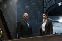 Michael Chiklis as Defense Secretary Callister and Rosario Dawson as Zoe Perez in "Eagle Eye."