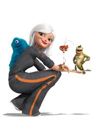 Seth Rogen voices B.O.B., Reese Witherspoon voices Ginormica, Hugh Laurie voices Dr. Cockroach and Will Arnett voices The Missing Link in "Monsters vs. Aliens."