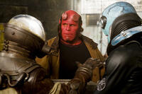 Thomas Kretschmann as Johann, Ron Perlman as Hellboy and Doug Jones as Abe Sapien in "Hellboy II: The Golden Army."