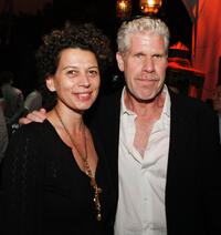 Donna Langley and Ron Perlman at the after party of the world premiere of "Hellboy II: The Golden Army" during the Los Angeles Film Festival.