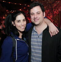 Comedienne Sarah Silverman and talk show host Jimmy Kimmell at the L.A. premiere of "Juno."