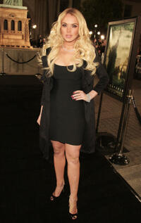 Lindsay Lohan on the "Cloverfield" red carpet.