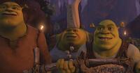 Jon Hamm voices Brogan, Craig Robinson voices Cookie and Mike Myers voices Shrek in "Shrek Forever After."