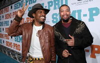 Actors Andre Benjamin and DeRay Davis at the L.A. premiere of "Semi-Pro." 