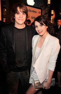 Johnny Simmons and Emma Roberts at the California premiere of "Hotel for Dogs."