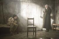 Benicio Del Toro as Lawrence Talbot and Anthony Hopkins as Sir John Talbot in "The Wolfman."