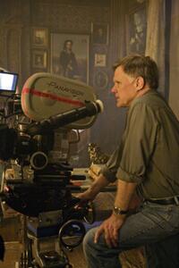 Director Joe Johnston on the set of "The Wolfman."