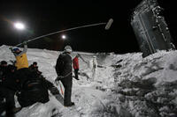 On the set of "Midnight Eagle."