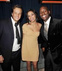 Director Gabriele Muccino, Rosario Dawson and Tyrese Gibson at the after party of the California premiere of "Seven Pounds."