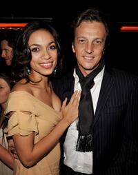 Rosario Dawson and Director Gabriele Muccino at the after party of the California premiere of "Seven Pounds."