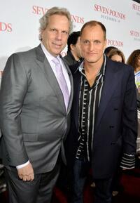 Producer Steve Tisch and Woody Harrelson at the California premiere of "Seven Pounds."