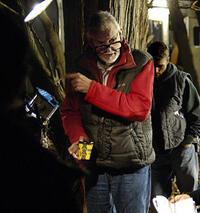 Director George A. Romero on the set of George A. Romero's "Diary of the Dead."