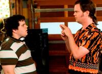 Rainn Wilson as Fish and Josh Gad as Matt in "The Rocker."