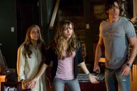 Julianna Guill as Bree, Danielle Panabaker as Jenna and Jared Padalecki as Clay in "Friday the 13th."