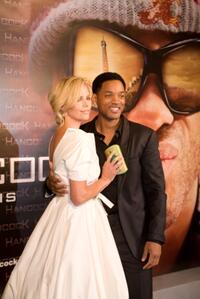 Will Smith and Charlize Theron at the Paris premiere of "Hancock."