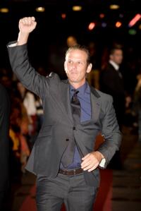 Director Peter Berg at the Paris premiere of "Hancock."